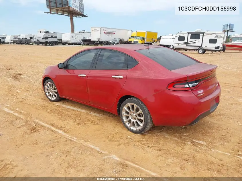 2013 Dodge Dart Limited VIN: 1C3CDFCH0DD156998 Lot: 45590983