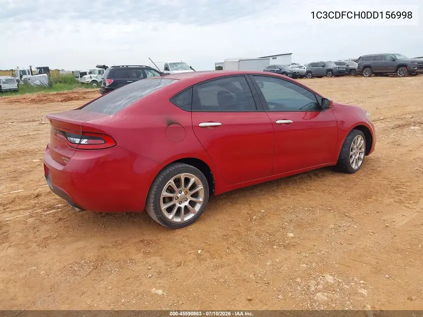 2013 Dodge Dart Limited VIN: 1C3CDFCH0DD156998 Lot: 45590983