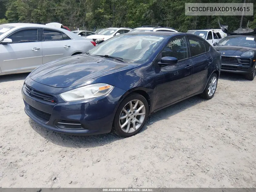 2013 Dodge Dart Sxt VIN: 1C3CDFBAXDD194615 Lot: 45592699