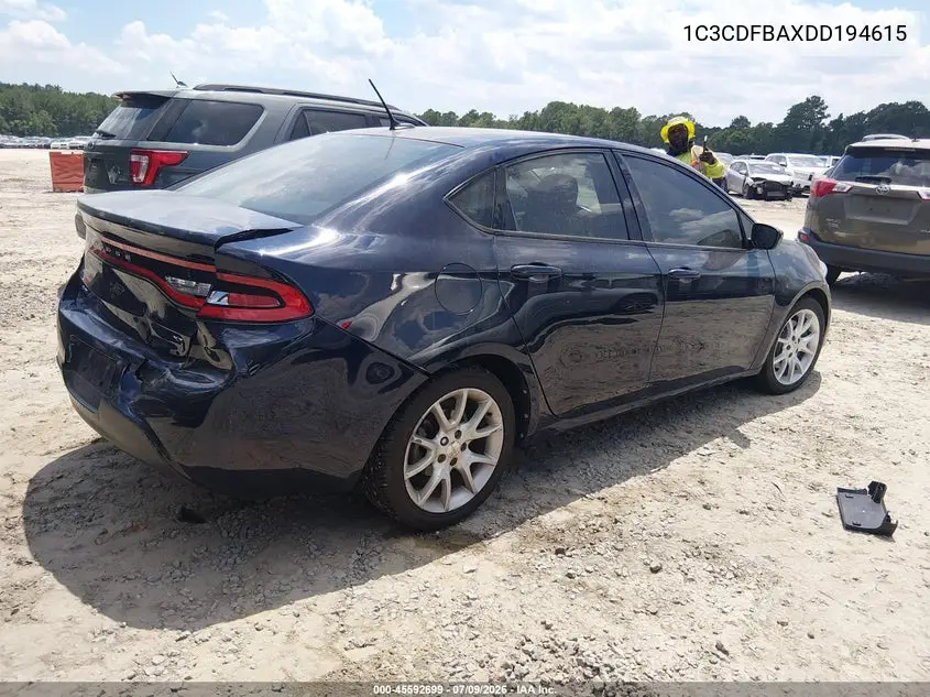 2013 Dodge Dart Sxt VIN: 1C3CDFBAXDD194615 Lot: 45592699