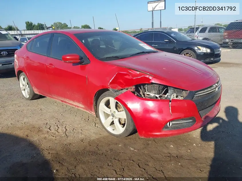 2013 Dodge Dart Gt VIN: 1C3CDFCB2DD341792 Lot: 45616448