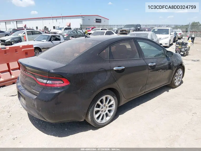 2013 Dodge Dart Limited VIN: 1C3CDFCA8DD324759 Lot: 45653384