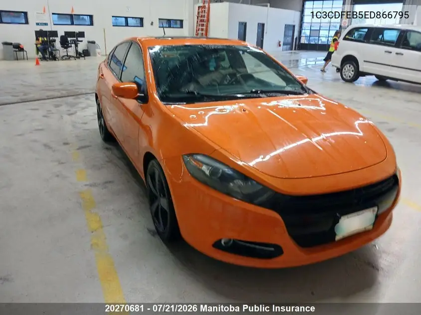2014 Dodge Dart Gt VIN: 1C3CDFEB5ED866795 Lot: 20270681
