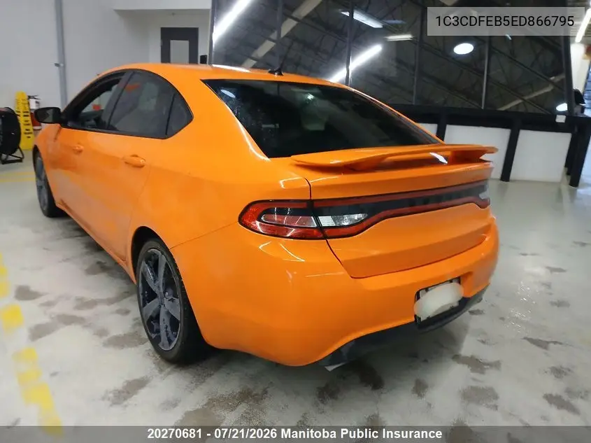 2014 Dodge Dart Gt VIN: 1C3CDFEB5ED866795 Lot: 20270681