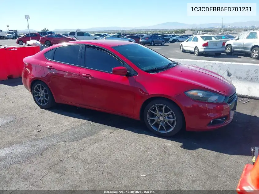 1C3CDFBB6ED701231 2014 Dodge Dart Sxt
