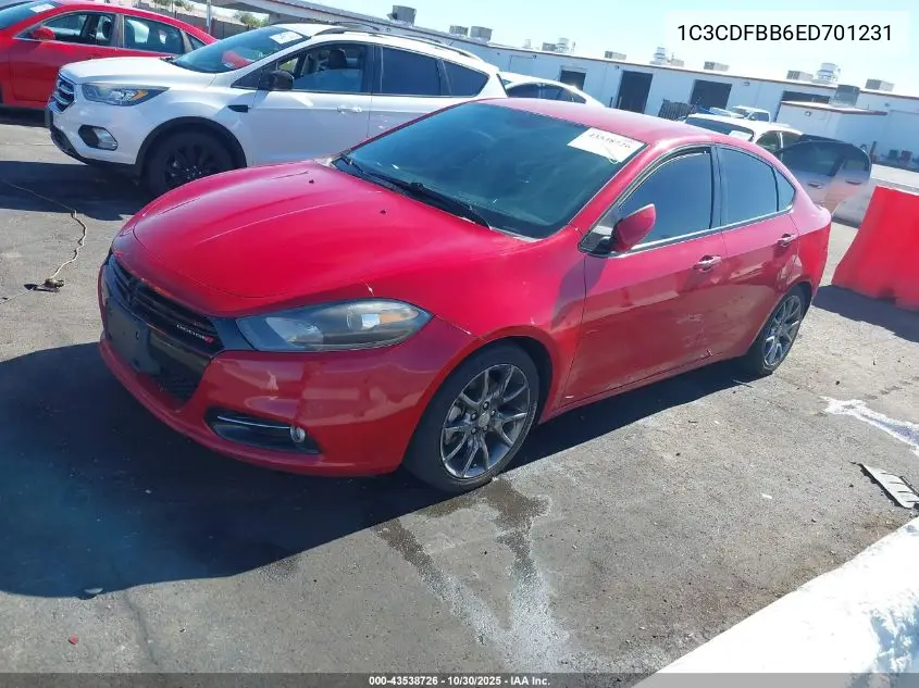 1C3CDFBB6ED701231 2014 Dodge Dart Sxt