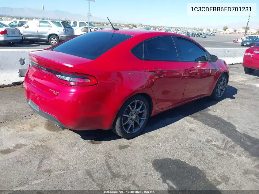 1C3CDFBB6ED701231 2014 Dodge Dart Sxt