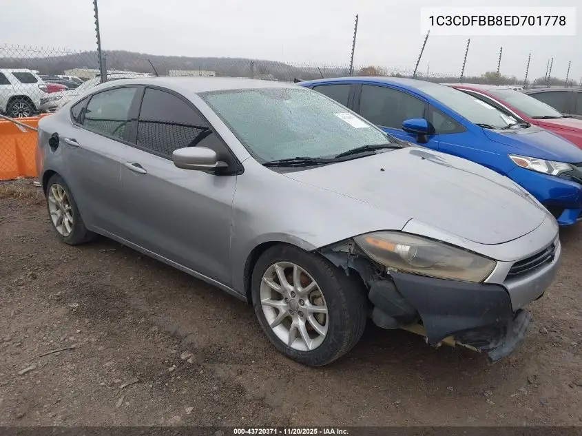 1C3CDFBB8ED701778 2014 Dodge Dart Sxt