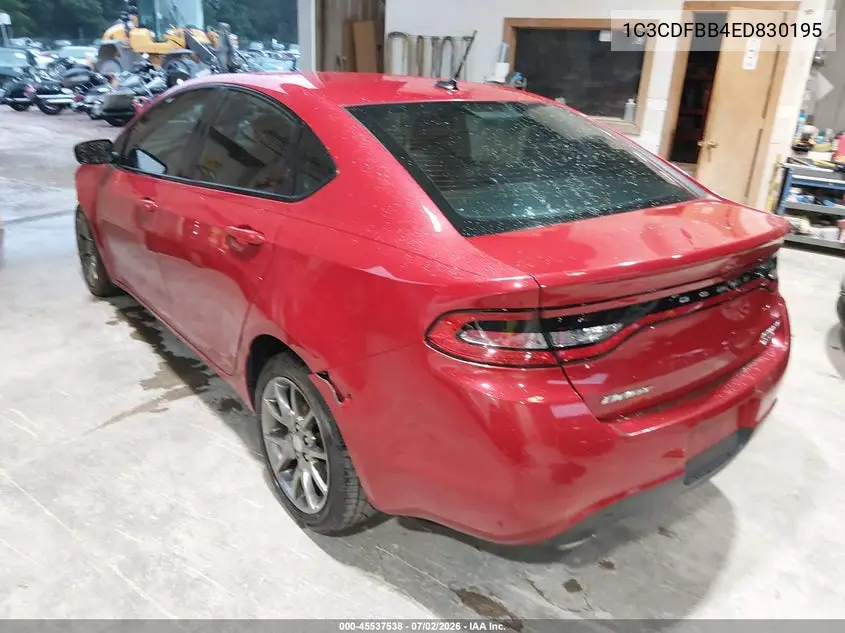 2014 Dodge Dart Sxt VIN: 1C3CDFBB4ED830195 Lot: 45537538