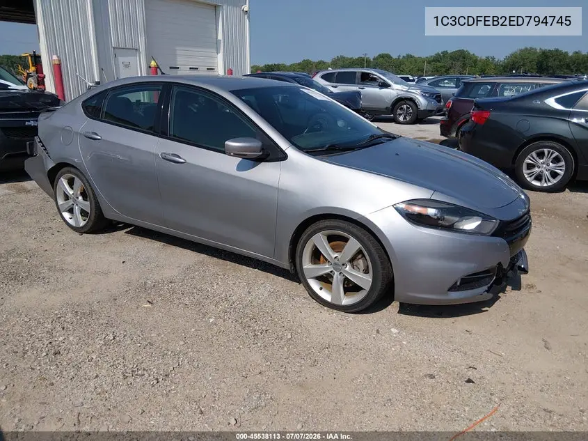 2014 Dodge Dart Gt VIN: 1C3CDFEB2ED794745 Lot: 45538113