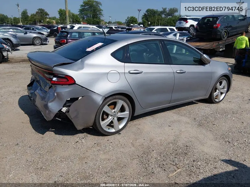 2014 Dodge Dart Gt VIN: 1C3CDFEB2ED794745 Lot: 45538113