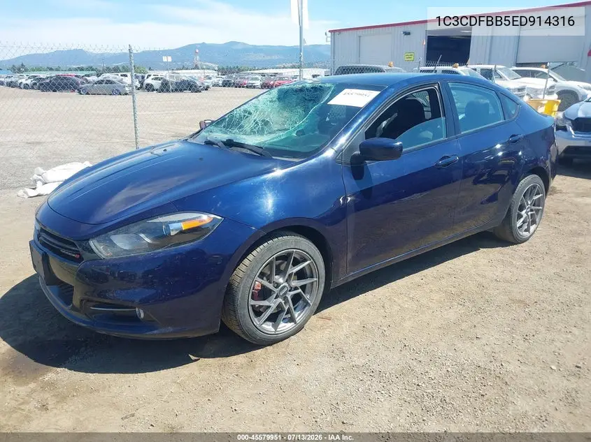 2014 Dodge Dart Sxt VIN: 1C3CDFBB5ED914316 Lot: 45579951