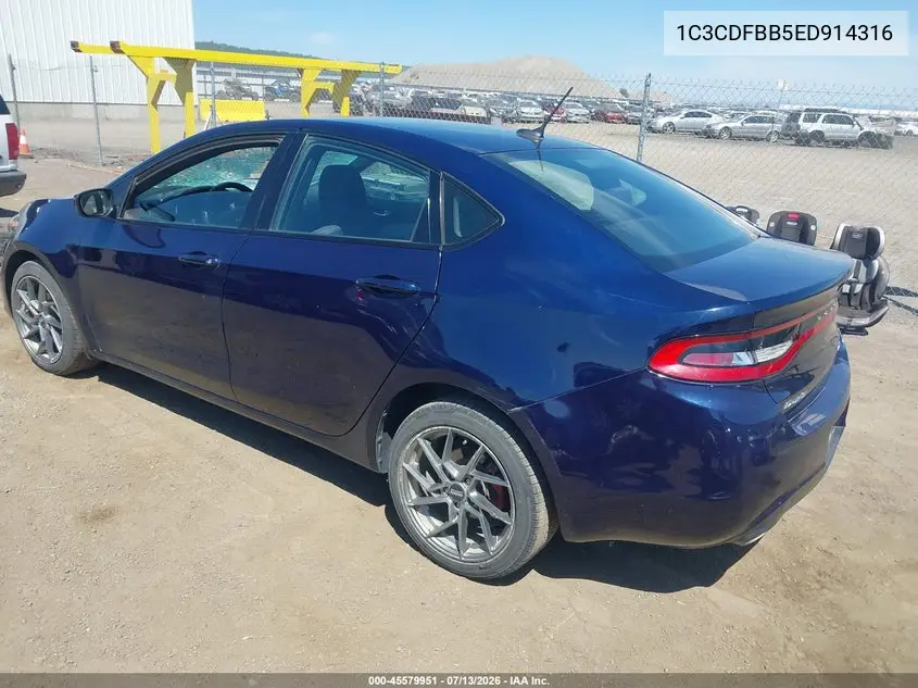 2014 Dodge Dart Sxt VIN: 1C3CDFBB5ED914316 Lot: 45579951