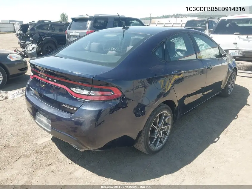 2014 Dodge Dart Sxt VIN: 1C3CDFBB5ED914316 Lot: 45579951