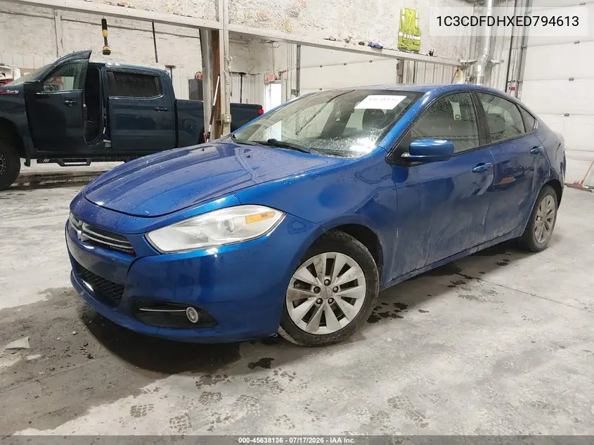 2014 Dodge Dart Aero VIN: 1C3CDFDHXED794613 Lot: 45638136