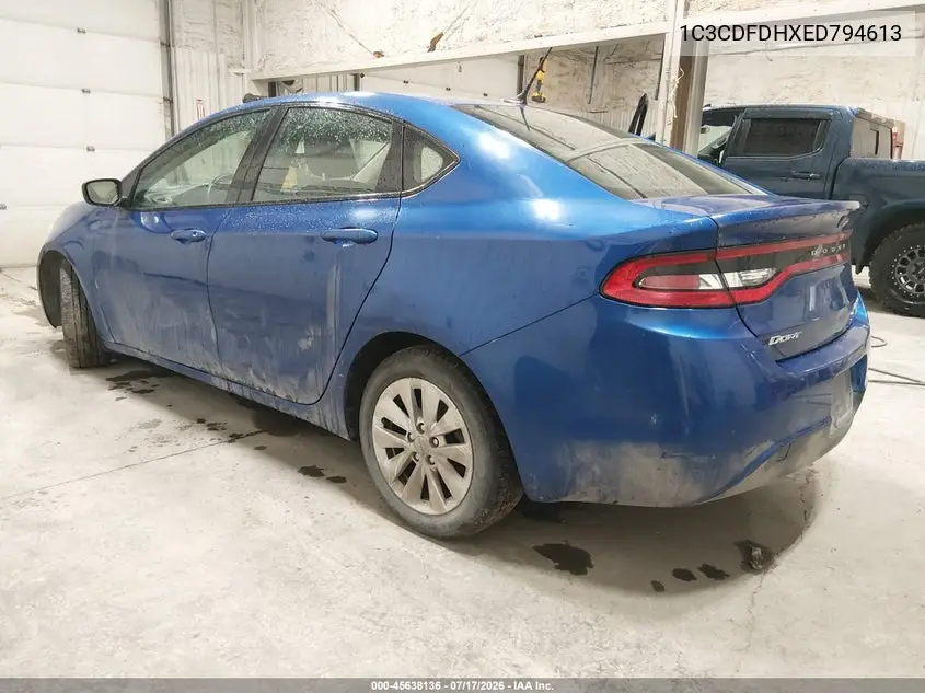 2014 Dodge Dart Aero VIN: 1C3CDFDHXED794613 Lot: 45638136