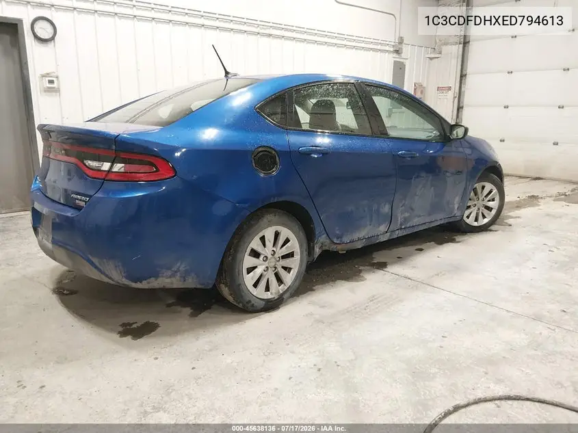 2014 Dodge Dart Aero VIN: 1C3CDFDHXED794613 Lot: 45638136