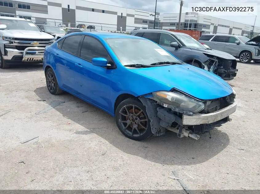 2015 Dodge Dart Se VIN: 1C3CDFAAXFD392275 Lot: 45326693