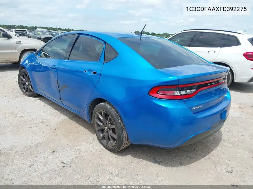 2015 Dodge Dart Se VIN: 1C3CDFAAXFD392275 Lot: 45326693