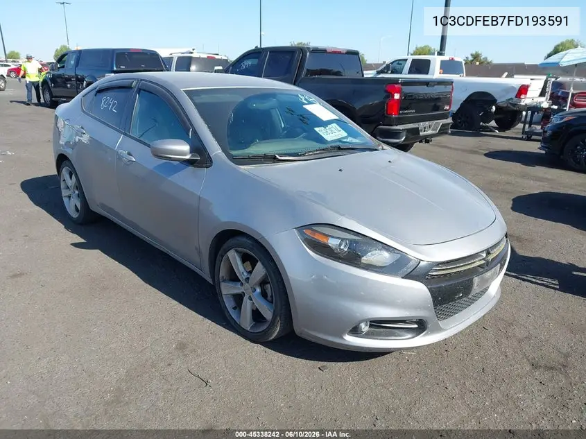 2015 Dodge Dart Gt VIN: 1C3CDFEB7FD193591 Lot: 45338242