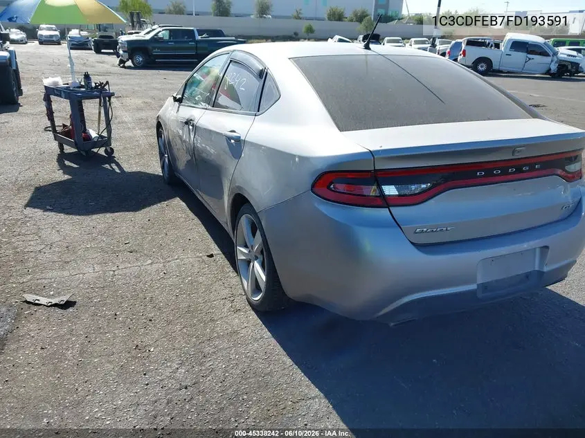 2015 Dodge Dart Gt VIN: 1C3CDFEB7FD193591 Lot: 45338242