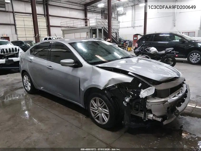 2015 Dodge Dart Se VIN: 1C3CDFAA9FD200649 Lot: 45501072