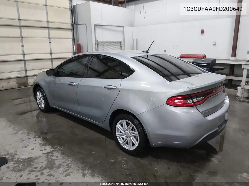 2015 Dodge Dart Se VIN: 1C3CDFAA9FD200649 Lot: 45501072