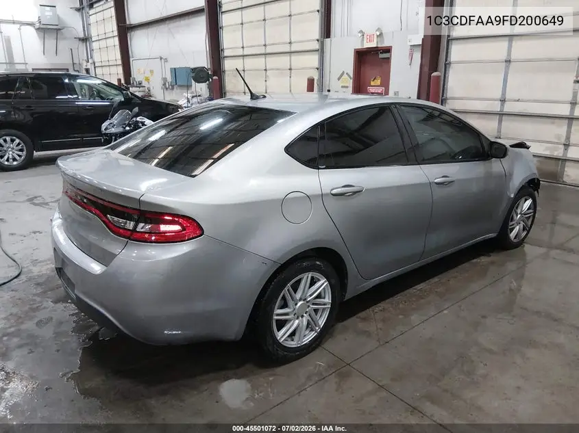 2015 Dodge Dart Se VIN: 1C3CDFAA9FD200649 Lot: 45501072