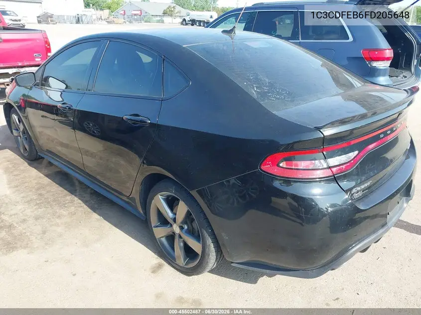 2015 Dodge Dart Gt VIN: 1C3CDFEB6FD205648 Lot: 45502487