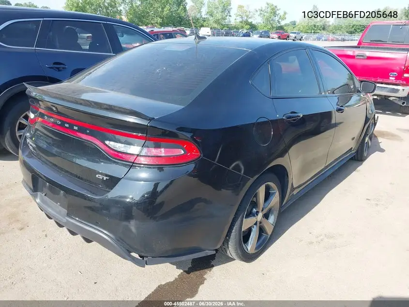 2015 Dodge Dart Gt VIN: 1C3CDFEB6FD205648 Lot: 45502487