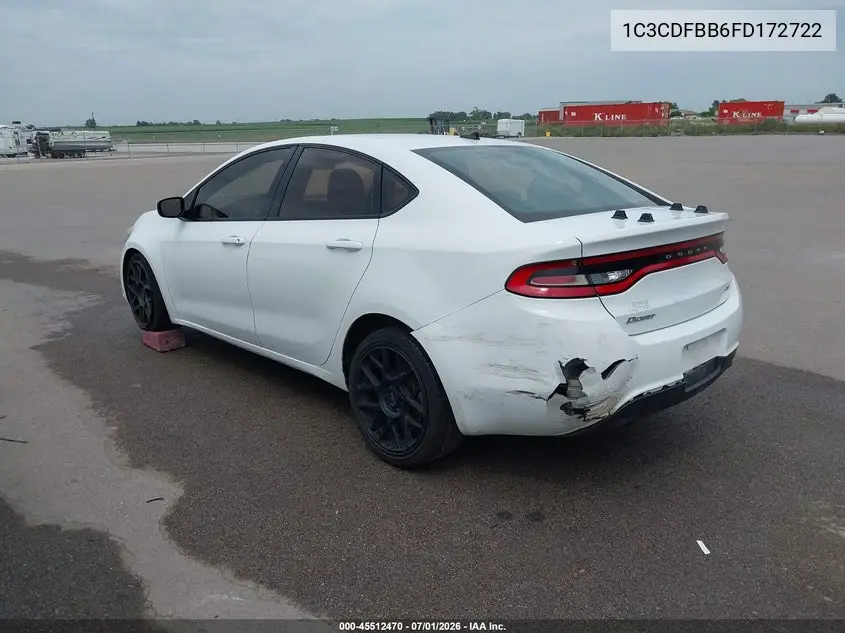 2015 Dodge Dart Sxt VIN: 1C3CDFBB6FD172722 Lot: 45512470