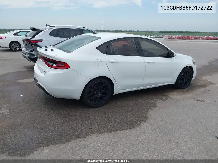 2015 Dodge Dart Sxt VIN: 1C3CDFBB6FD172722 Lot: 45512470