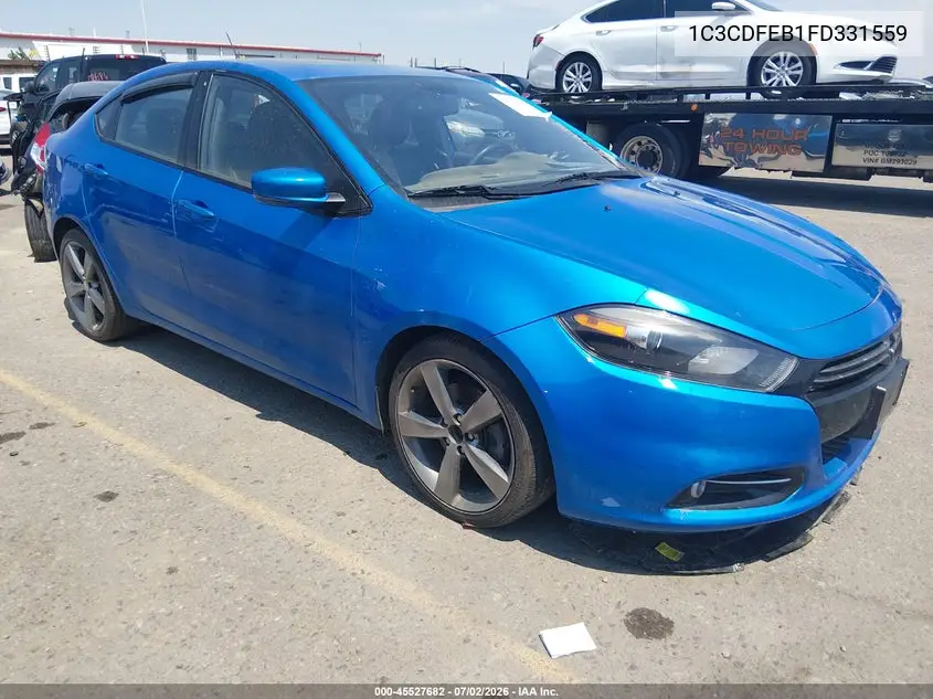 2015 Dodge Dart Gt VIN: 1C3CDFEB1FD331559 Lot: 45527682