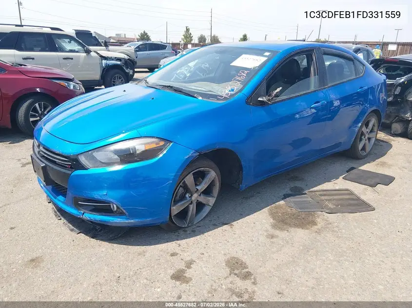 2015 Dodge Dart Gt VIN: 1C3CDFEB1FD331559 Lot: 45527682