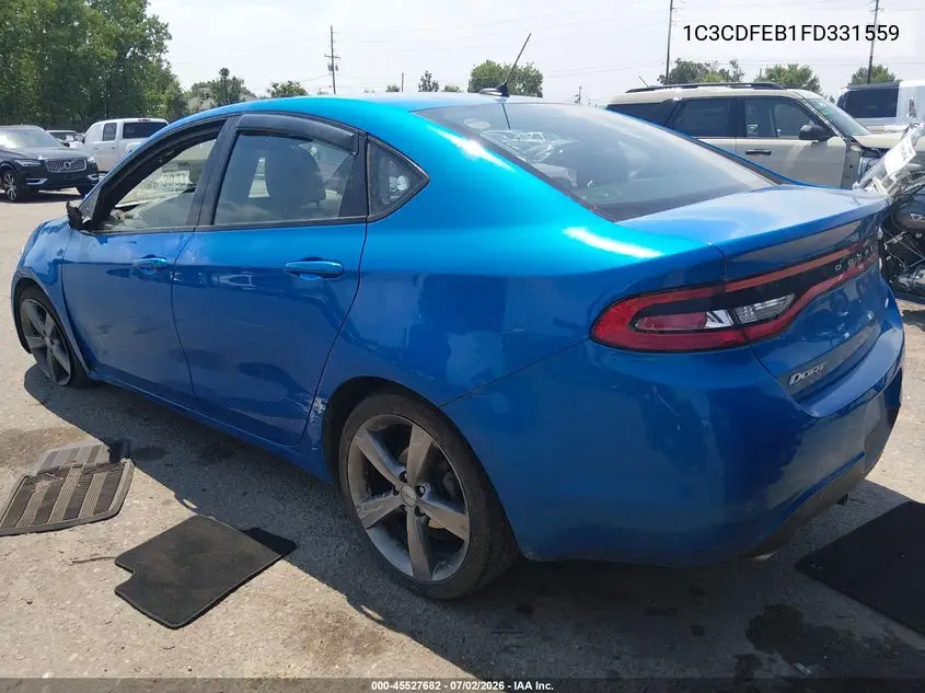 2015 Dodge Dart Gt VIN: 1C3CDFEB1FD331559 Lot: 45527682