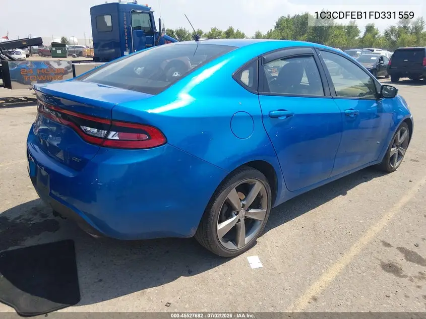 2015 Dodge Dart Gt VIN: 1C3CDFEB1FD331559 Lot: 45527682