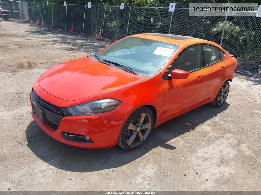 2015 Dodge Dart Gt VIN: 1C3CDFEB4FD268036 Lot: 45530525