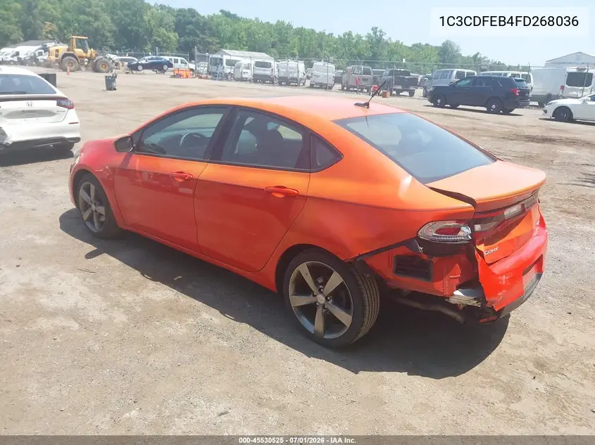 2015 Dodge Dart Gt VIN: 1C3CDFEB4FD268036 Lot: 45530525