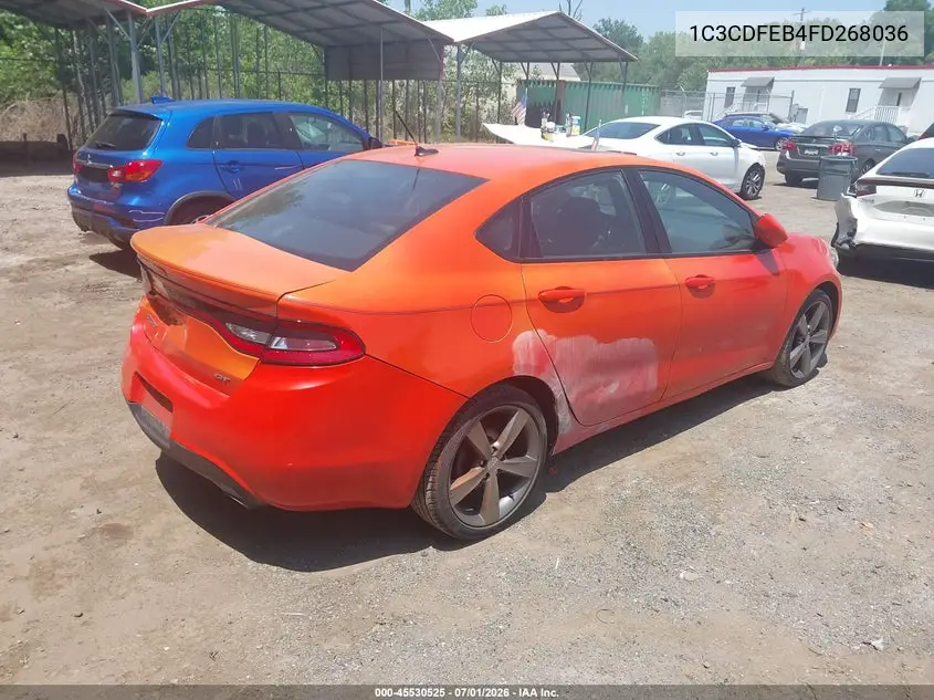 2015 Dodge Dart Gt VIN: 1C3CDFEB4FD268036 Lot: 45530525