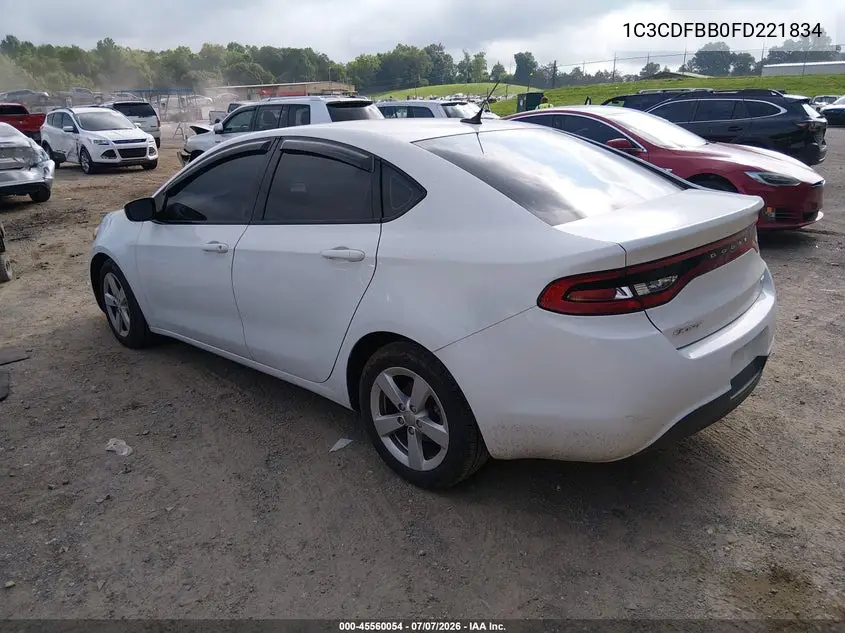 2015 Dodge Dart Sxt VIN: 1C3CDFBB0FD221834 Lot: 45560054