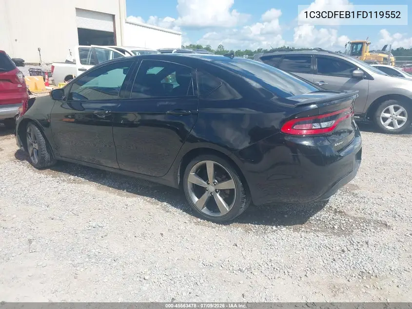 2015 Dodge Dart Gt VIN: 1C3CDFEB1FD119552 Lot: 45563478