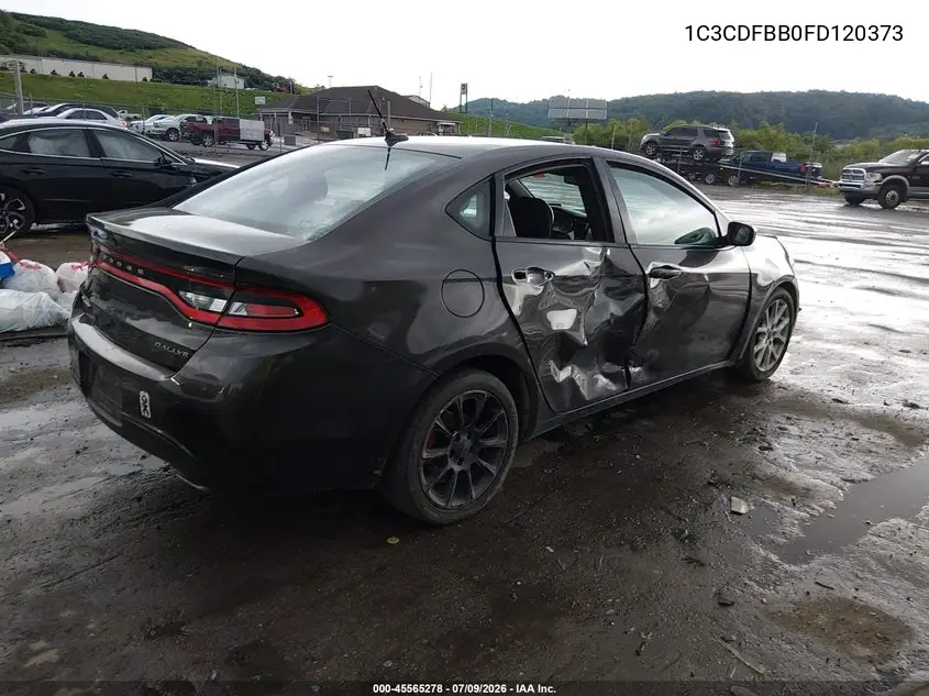 2015 Dodge Dart Sxt VIN: 1C3CDFBB0FD120373 Lot: 45565278
