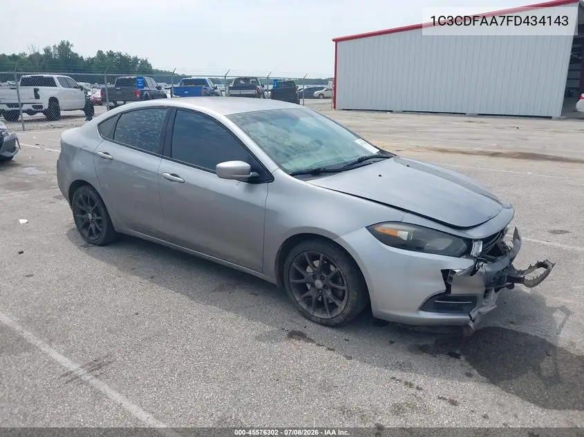 2015 Dodge Dart Se VIN: 1C3CDFAA7FD434143 Lot: 45576302