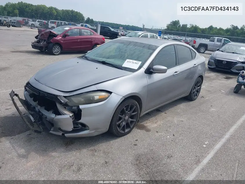 2015 Dodge Dart Se VIN: 1C3CDFAA7FD434143 Lot: 45576302