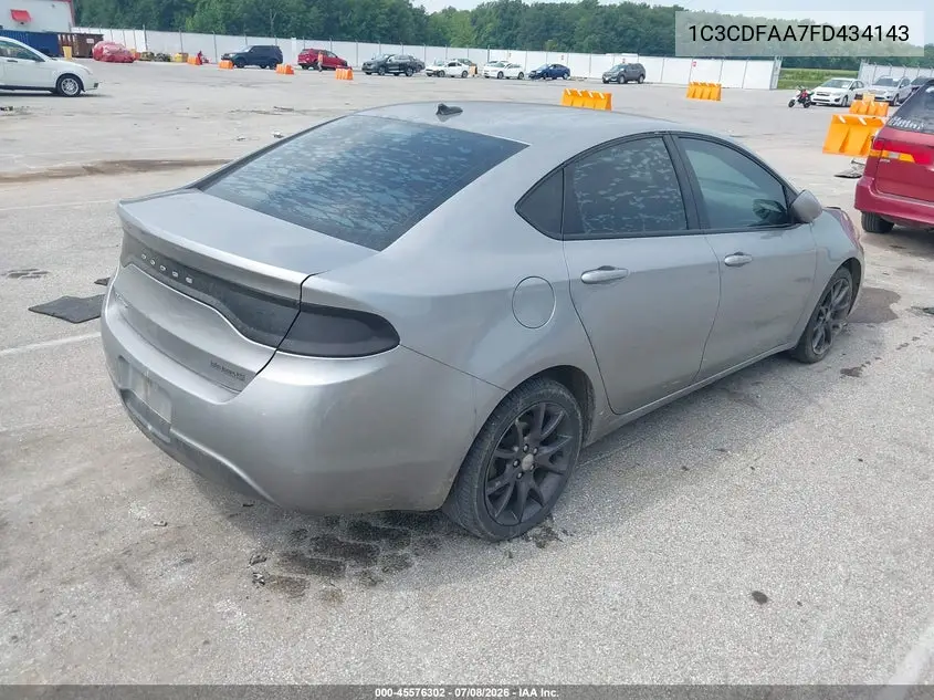 2015 Dodge Dart Se VIN: 1C3CDFAA7FD434143 Lot: 45576302