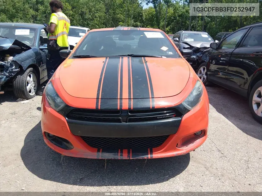 2015 Dodge Dart Sxt VIN: 1C3CDFBB3FD252947 Lot: 45576764