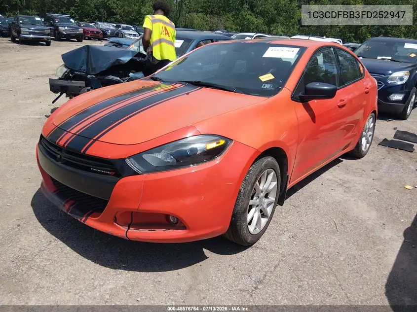 2015 Dodge Dart Sxt VIN: 1C3CDFBB3FD252947 Lot: 45576764