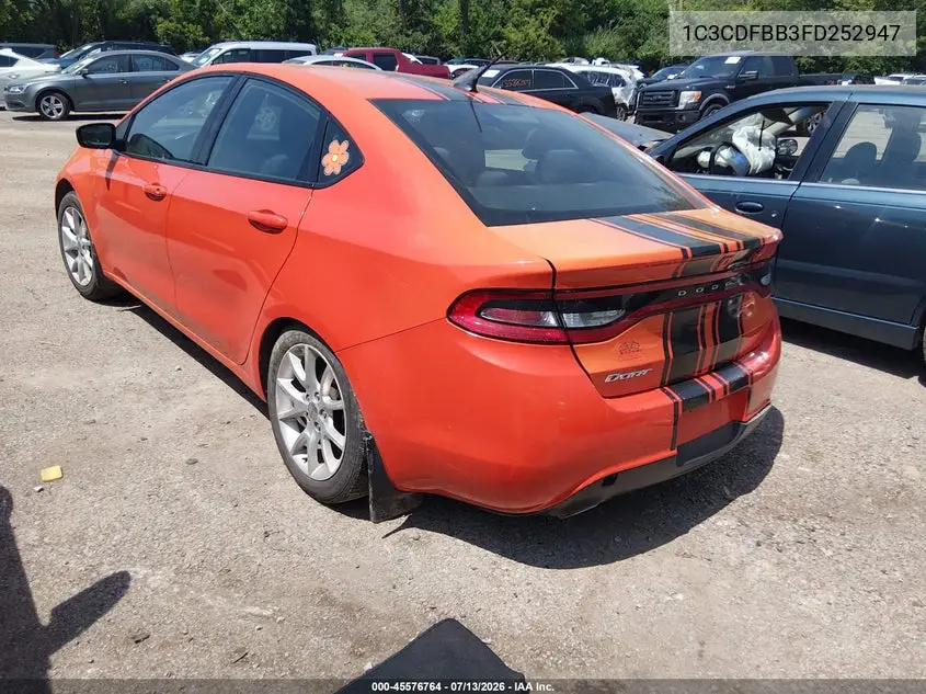2015 Dodge Dart Sxt VIN: 1C3CDFBB3FD252947 Lot: 45576764