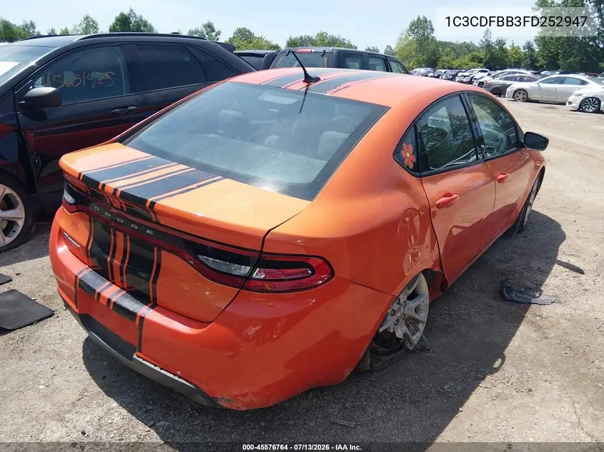 2015 Dodge Dart Sxt VIN: 1C3CDFBB3FD252947 Lot: 45576764