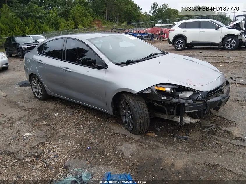 2015 Dodge Dart Sxt VIN: 1C3CDFBB4FD187770 Lot: 45586093